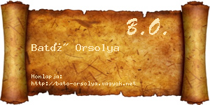 Bató Orsolya névjegykártya
